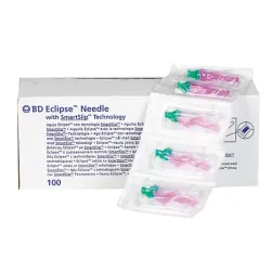 BD Eclipse Veiligheidsinjectienaalden 23 G x 1“ | 25 mm | 0,60 mm | blauw